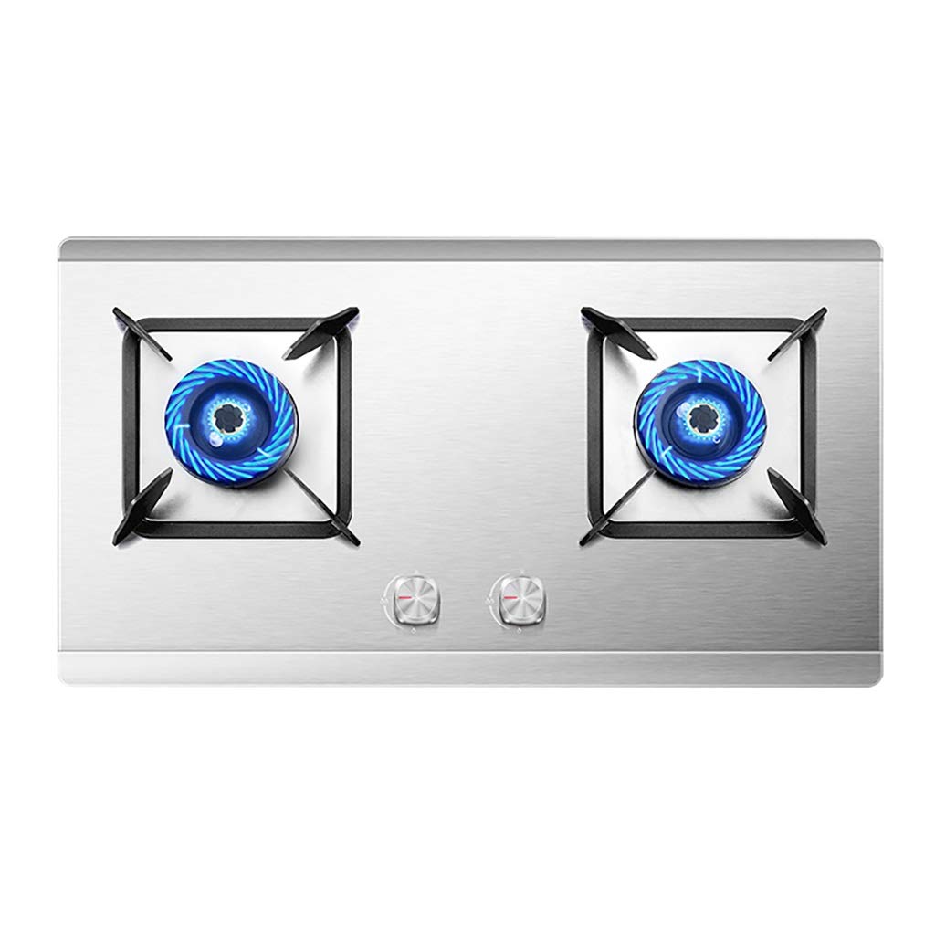 Upgrade Gas Stove 2 Burners 4.3KW Cast Iron Built-in Gas Stove with Flame Failure Protection Stainless Steeleasy to Clean for Rvs Home Energy Class A Size : LPG product image