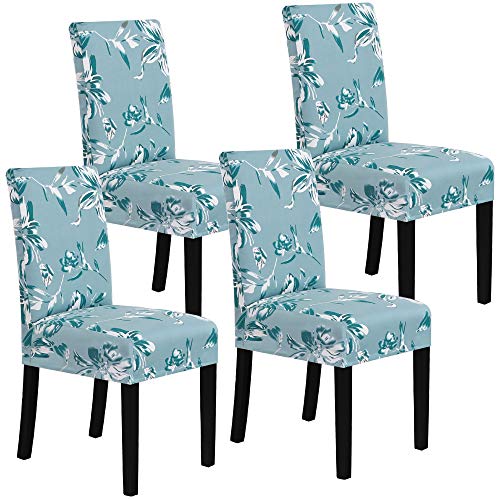 H.VERSAILTEX Velvet Dining Chair Covers Stretch Chair Covers for Dining Room Set of 4 Parson Chair Slipcovers Chair Protectors Covers Dining, Soft Thick Solid Velvet Fabric Washable, Camel
