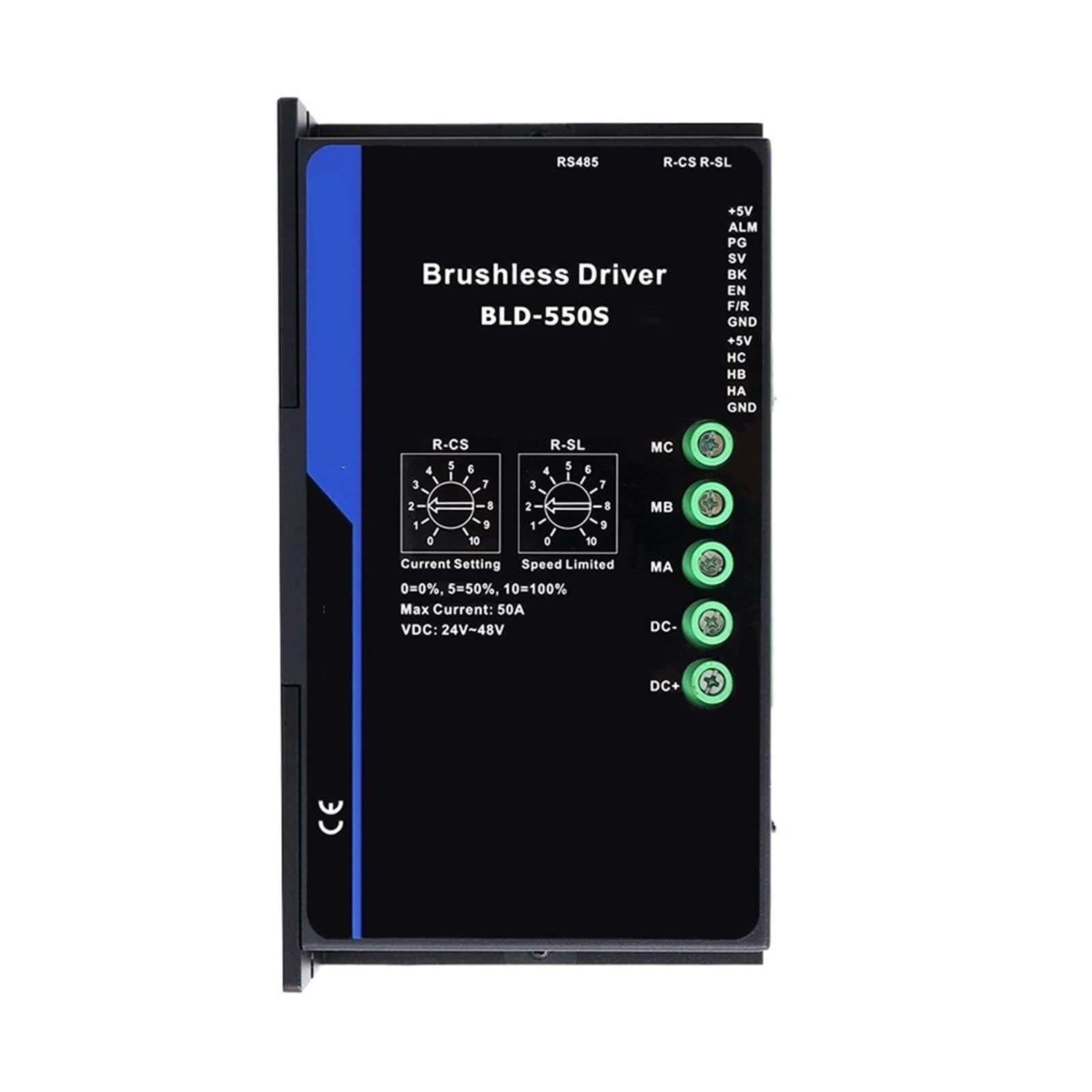 Pilote de moteur DC sans balais 24-48VDC 1500W 75.0A pour automatisme
