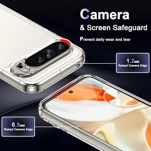 Image of Case for Google Pixel 9 Pro XL, Military Grade Drop Protection Phone Case, Yellowing Resistant, Anti-Scratch Hard PC Back, Shockproof Hard Ultra-Thin Protective Cover, Clear