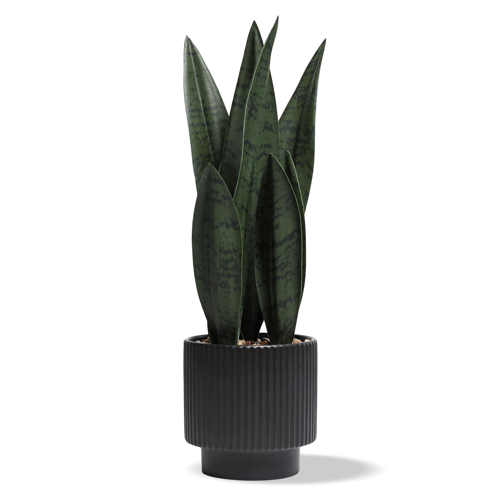 Photo 1 of Chonsun Artificial Snake Plant with Black Ceramic Pot