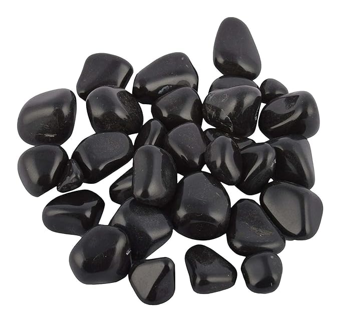 Image of Decorative Pebble Stones,For Garden /Lawn /Aquarium Decoration Glossy Stones For Home Decorative(500 Gram,Black Polish Jumbo)