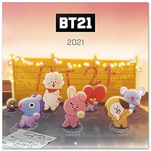 Grupo Erik Officiële BT21 2021 Wandkalender 11,8 x 11,8 inch (12 maanden – gratis poster inbegrepen) Familie Planner…