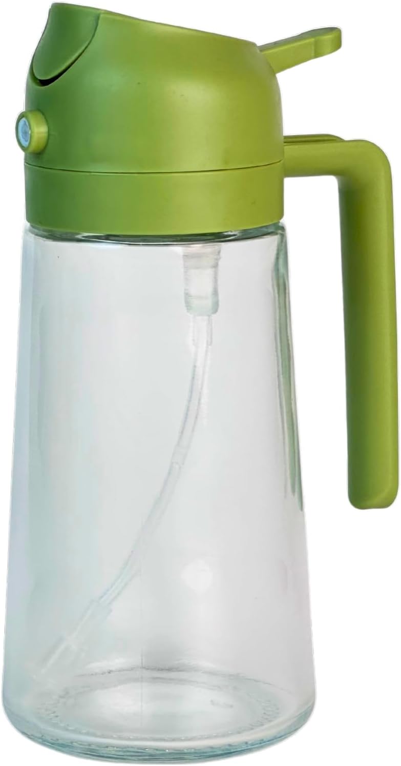 Oil Dispenser, 2 In 1 Cooking Oil Sprayer and Pourer, Non-Drip Spout for Kitchen Oil, Air Fryer, Salad, Grill, 16oz/470ml (Green Cap, Clear Bottle) Oil Dispenser, 2 In 1 Cooking Oil Sprayer and Pourer, Non-Drip Spout for Kitchen Oil, Air Fryer, Salad, Grill, 16oz/470ml (Green Cap, Clear Bottle)