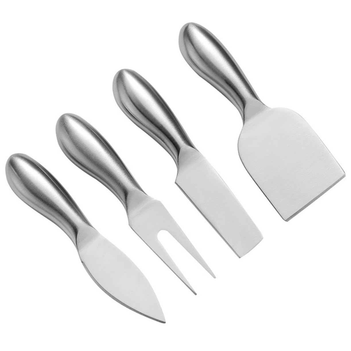 Ciieeo 4Pcs Stainless Steel Cheese Cutter Kitchen Utensils for Slicing Cheese Butter and Cake Easy to Grip Cheese Fork and Spatula for Home and Restaurant Use