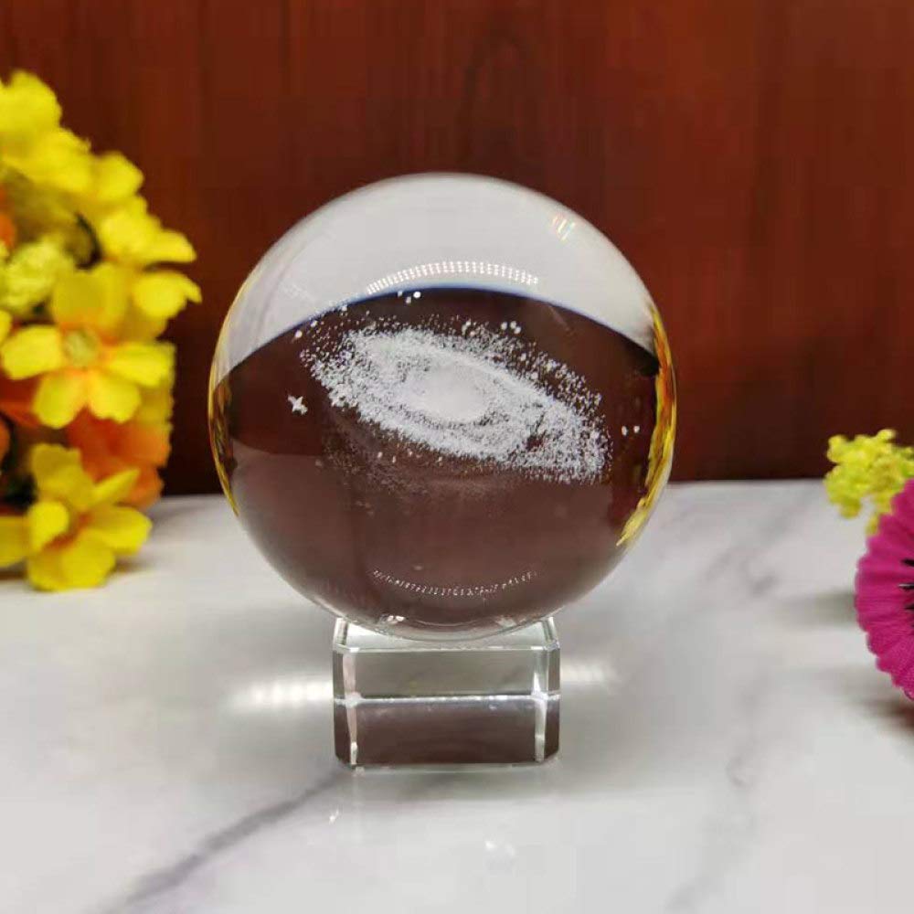 6CM średnica Globe Galaxy miniatury kryształowa kula 3D grawerowane szkło kwarcowe kula kula akcesoria do dekoracji domu prezenty, tylko piłka, 6 cm