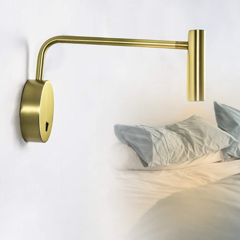 CCXXYGWJ Lámpara de Pared LED de 3 W Lámpara de Lectura de cabecera de Hotel Flexible Lámpara de Pared Luces de Libros de Lámpara montada en la Pared Foco de Pared Giratorio Protección para los Ojos