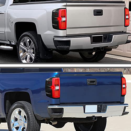 Kintop Tail Light, Rear Lamp Fender Compatible With 2014-2018 Chevrolet Silverado, Driver And Passenger Side Rear Tail Light Assembly, 2Pcs, Black #TOP4