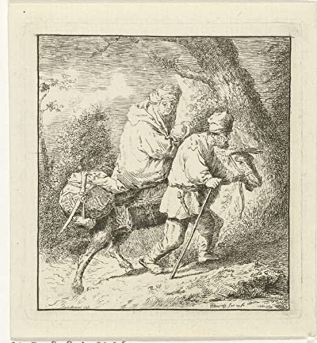 Reproduction d'art de Pieter Roosing, impression de la Fuite en Égypte sur toile tendue