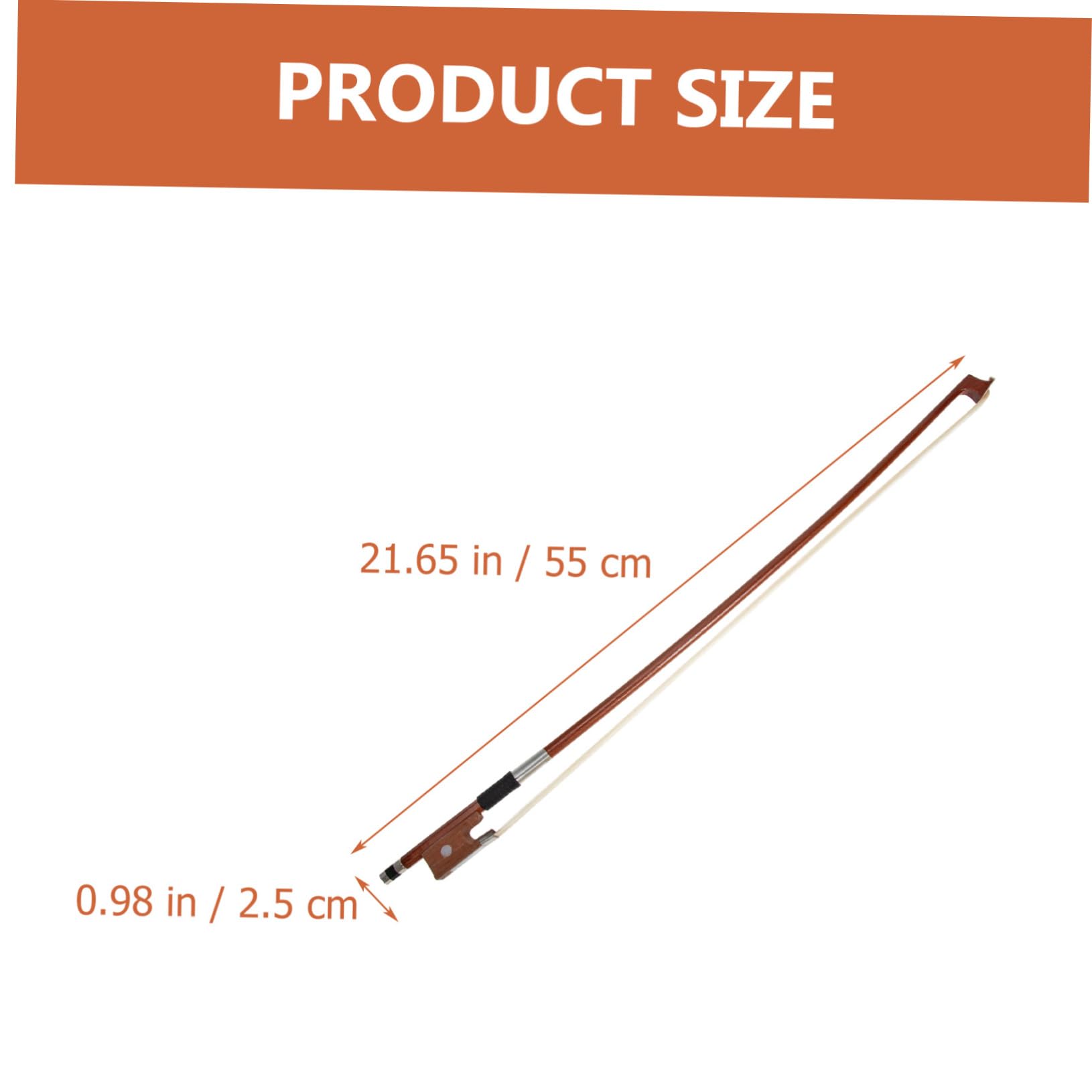 Yardwe Wooden Violin Bow for Beginners Natural Horsetail Hair Straight Design for Comfortable Use Violin Instrument Part for Student Musicians