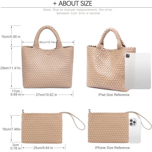 Image of JINMANXUE Fashion Woven Bag Shopper Bag Travel Handbags and Purses Women Tote Bag Large Capacity Shoulder Bags