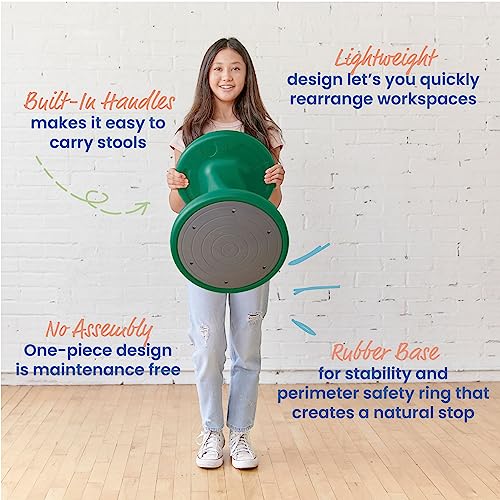Image of ECR4Kids Twist Wobble Stool, 18in Seat Height, Active Seating, Green