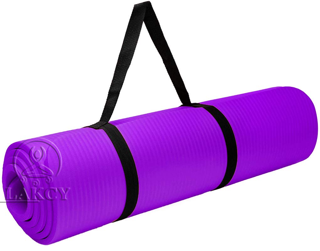 LAKCY ® Large Exercise Yoga mat for Women and Men with free carry Strap - 6mm with Anti Slip texture and Sports, Fitness & Outdoors, Exercise Workout for Gym & Exercise .(Color-Purple)(Qnty-1 Pcs) (B08Y7QH273) Amazon Price History, Amazon Price Tracker