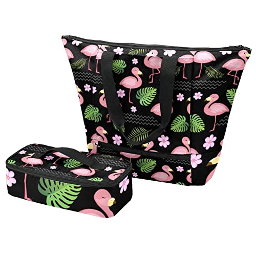 Sac fourre-tout flamant rose avec boîte à déjeuner pour ne plus rater vos repas chauds