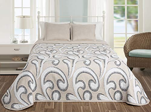 NORA HOME Colcha Piqué Púrpura de Jacquard. Todas Las Medidas (Lino, 250x260...