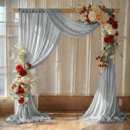 Pack of 1 Wedding Arch Drape Panel Fabric 30" x 20ft - Grey