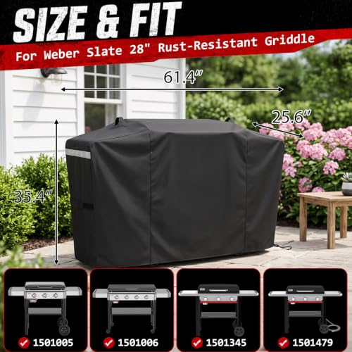 Image of Utheer 600D Grill Cover for Weber Slate 28 inch Rust-Resistant Griddle 3401060