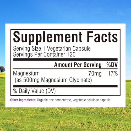 Innate Vitality Magnesium Glycinate 500mg | 70mg Elemental Magnesium Supplement - High Absorption, Non Buffered, Non-GMO & No Gluten - Vegan - Nerve Health - 120 Capsules (Pack of 1) - Image 3