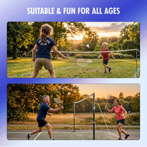 Image of SOLPRO VORTEK 3000 Badminton Racket Set (2 Pcs in 1) for Beginners & Intermediate, Adult & Kids Shuttle Bat with Full Cover Bag, Lightweight Racket with Durable Frame for Practice & Match (Blue /Black)