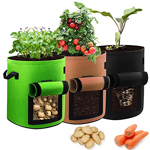 JahyElec Macetero Bolsa Planta 3 Pack 7 Galones Cover