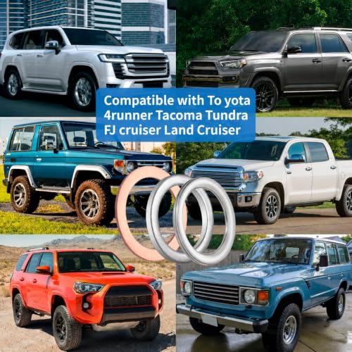 Image of Differential and Transmission Drain Plug Crush Washers Gaskets Compatible with 4Runner T acoma T undra FJ Cruiser Land Cruiser, Replacement for The Part# 12157-10010 90430-24003 90430-18008