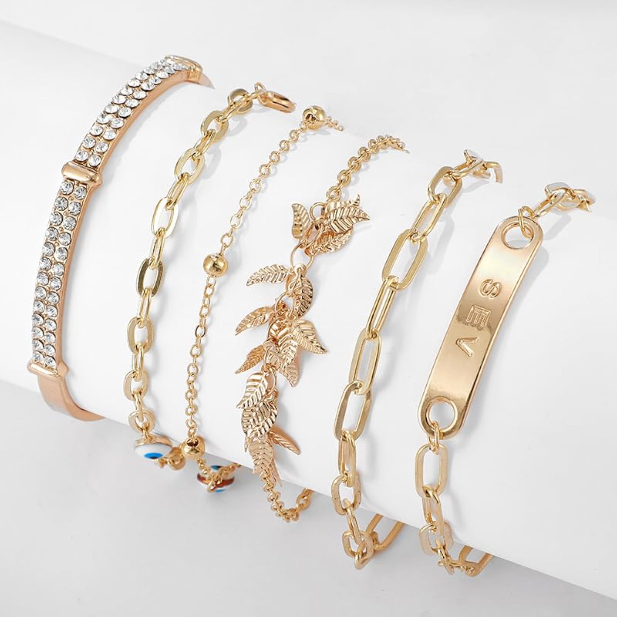 Women's Stackable Plated Jewelry Bracelet Bangles (Style 3)