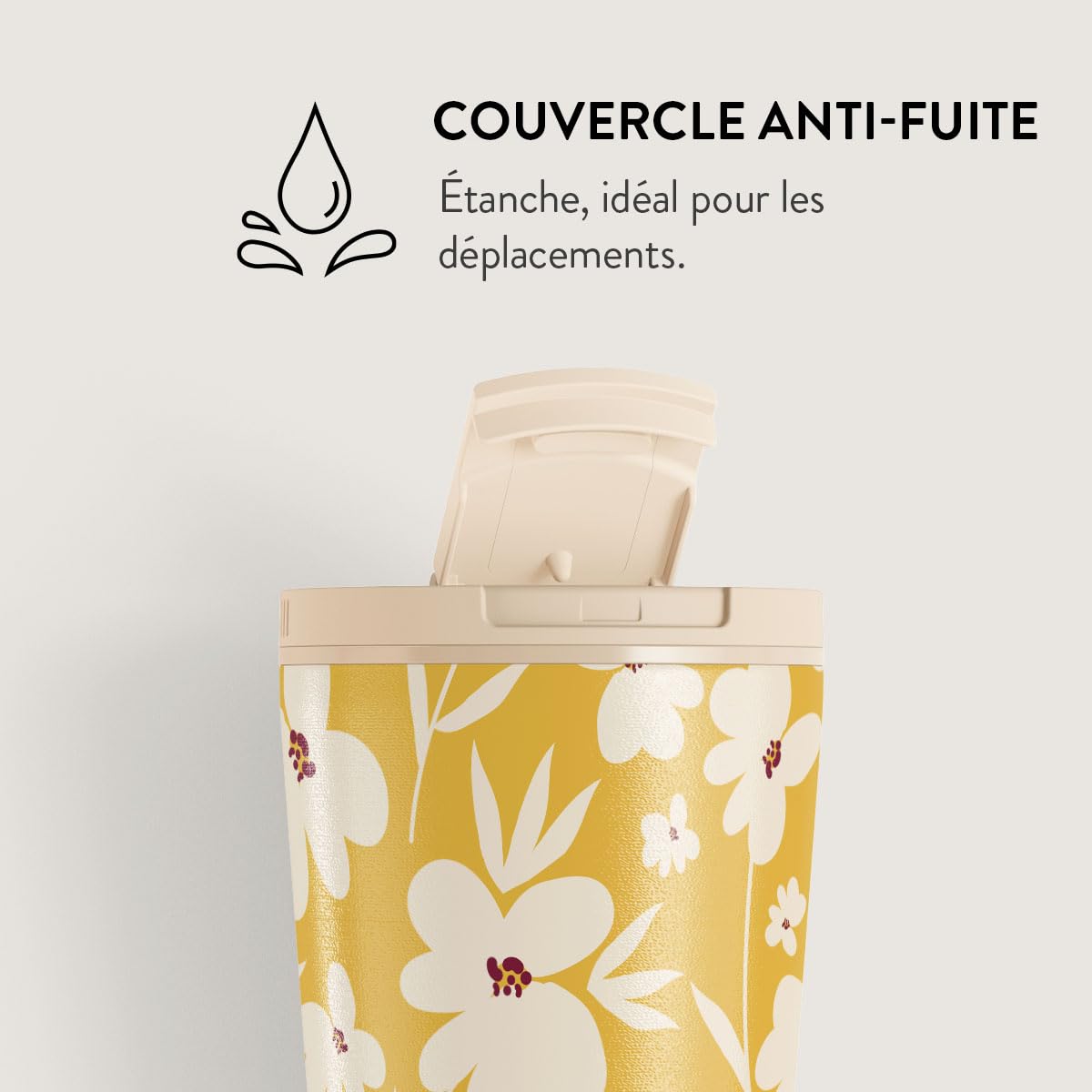 BURGA Gobelet de Voyage 700 ml – Gobelet Isotherme en Acier Inoxydable, garde les boissons chaudes 6 h et froides 24 h, couvercle rabattable étanche, compatible porte-gobelets