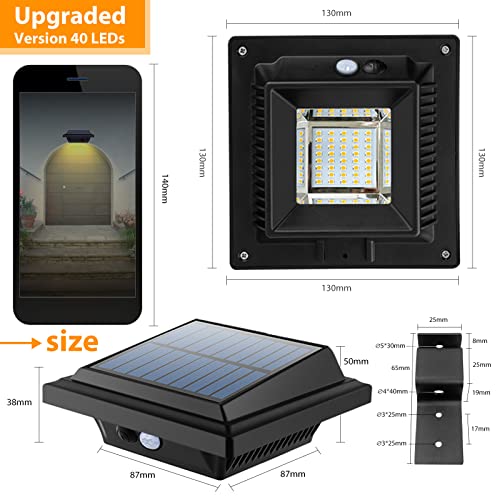 BILLION DUO Solar Lights Outdoor, 40 LEDs Motion Sensor Solar Gutter Lights, IP65 Waterproof - Image 3