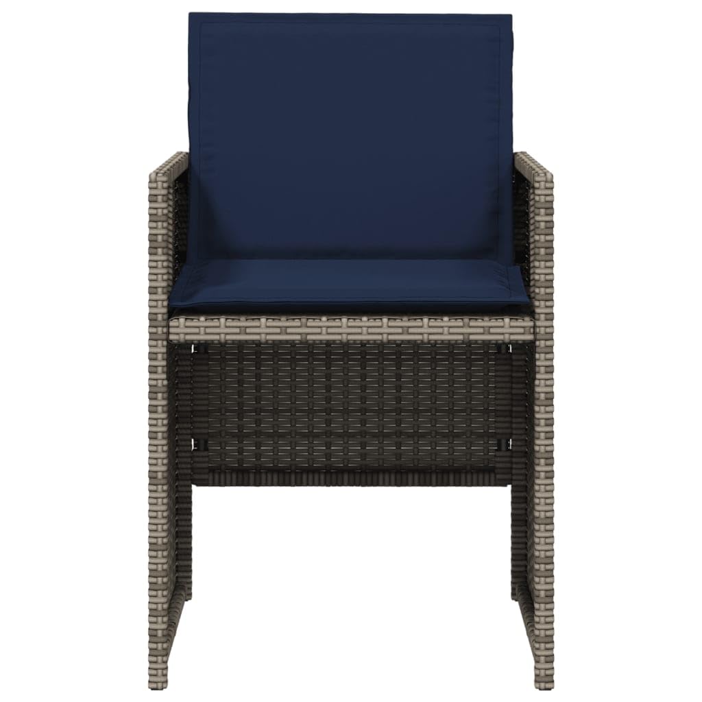 vidaXL Sillones de jardín con Cojines 4 uds ratán sintético Gris