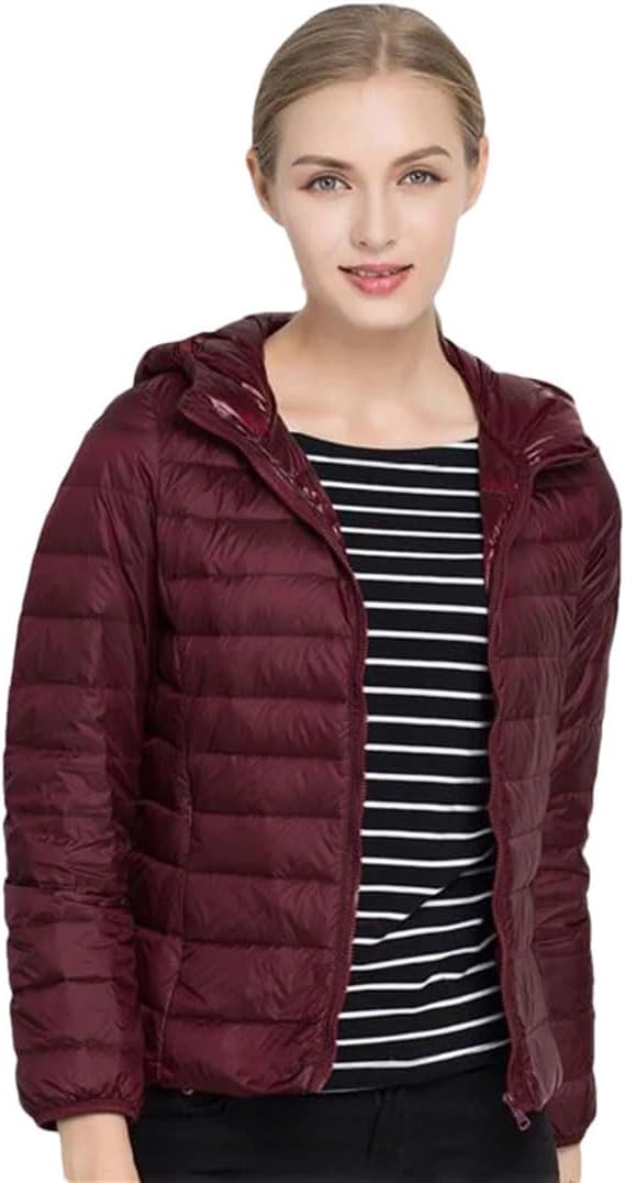 Generic Women Ultra Light Down Jacket White Duck Down Hooded Jackets Warm Coat Parka Female Portable Outwear Windbreaker