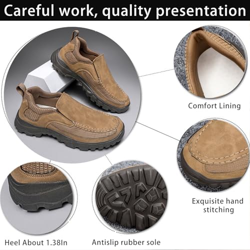 Men's Casual Slip-On Platform Loafers Comfortable Round Toe with Arch Support Lightweight Anti-Slip Lug Sole Fashion Sneakers Suitable for Walking, Working, Driving, Etc.3