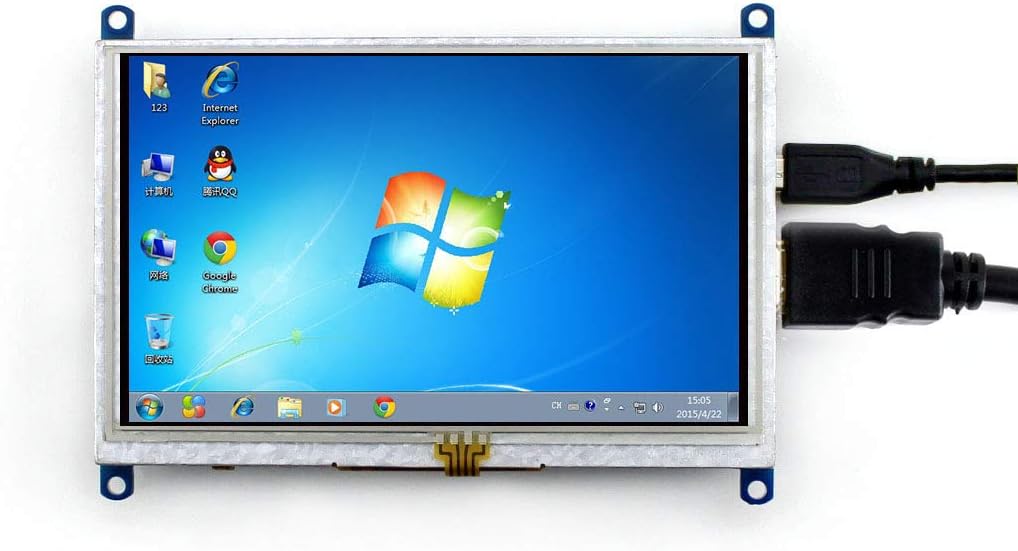 Waveshare 5 inch Resistive Touch Screen LCD(B) 800*480 High Resolution HDMI USB Interface With Bicolor Bracket Case For Raspberry Pi 4/3 Model B/3B+/BB BLACK/Banana Pi Work as Computer Monitor for Windows 10/8.1/8/7 - Image 5