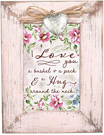 Cottage Garden Love You A Bushel A Peck A Hug Blush Pink Locket Easel Back Picture Frame