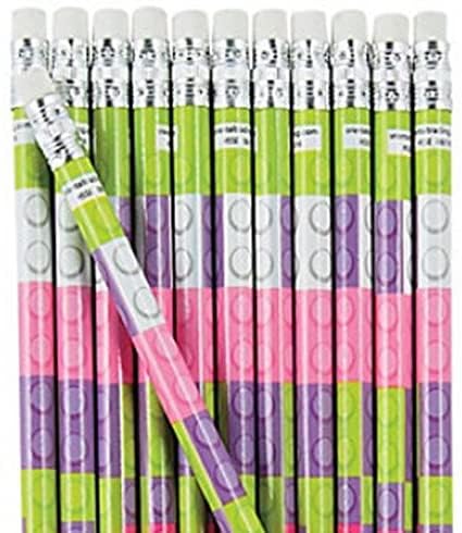 MY KINDA PARTY Pack of 12 - Pastel Brick Block Pencils with Erasers: Build Your Ideas, Erase the Imperfections