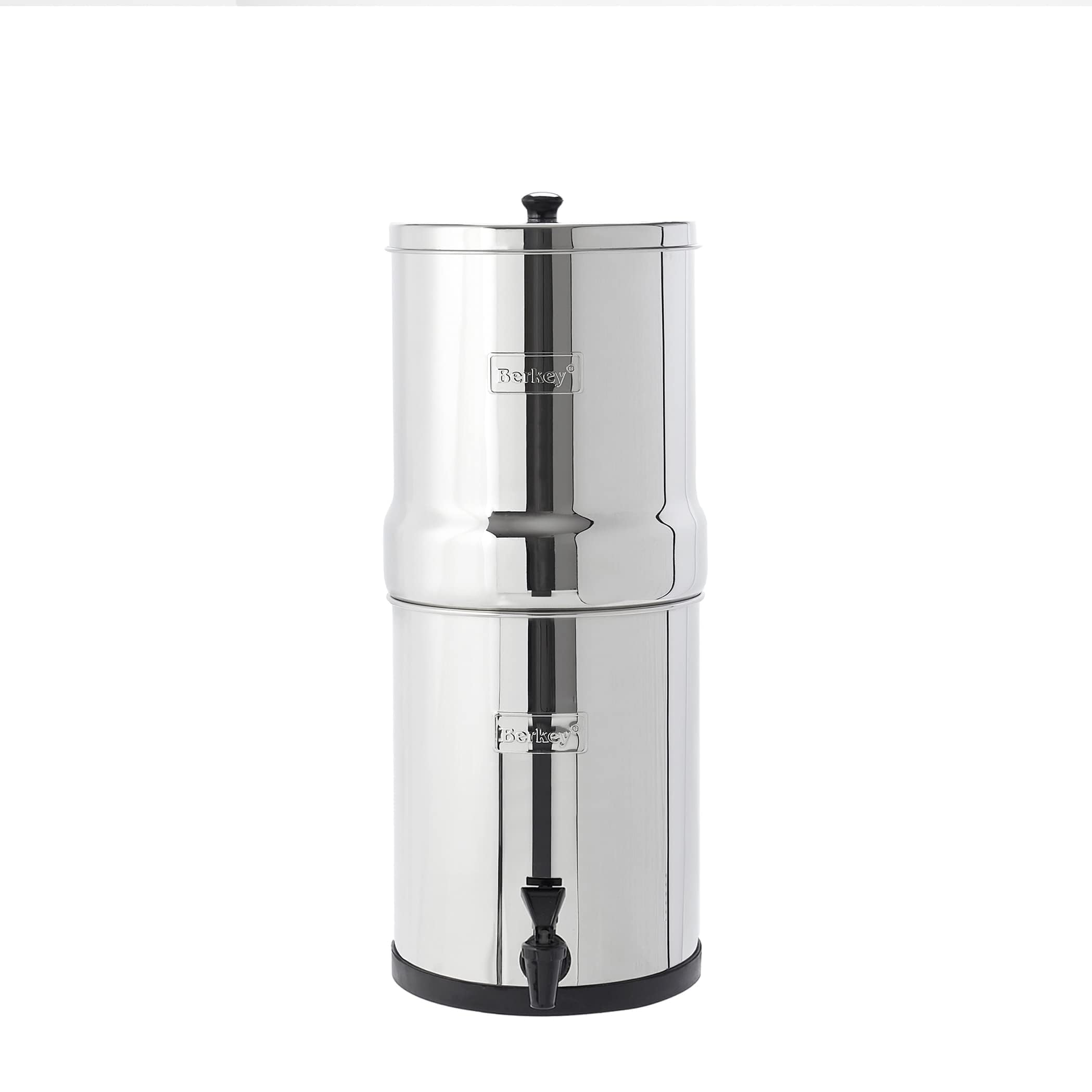 Berkey BT2X2-BB Système de filtre à eau en acier inoxydable avec 2 éléments filtres noirs, 1.5gal