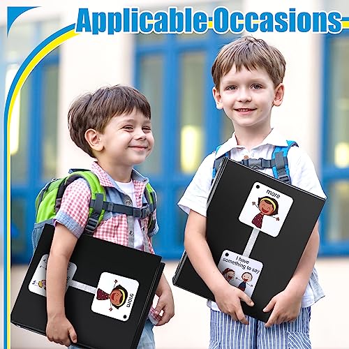 Ctosree 246 Pcs Communication Book Small Tools for Visual Schedule Picture Cards Include 3 Ring Binder Dividers 100 Adhesive Labels 5 Card Dividers for Kids ADHD(Multi Color) - Image 7