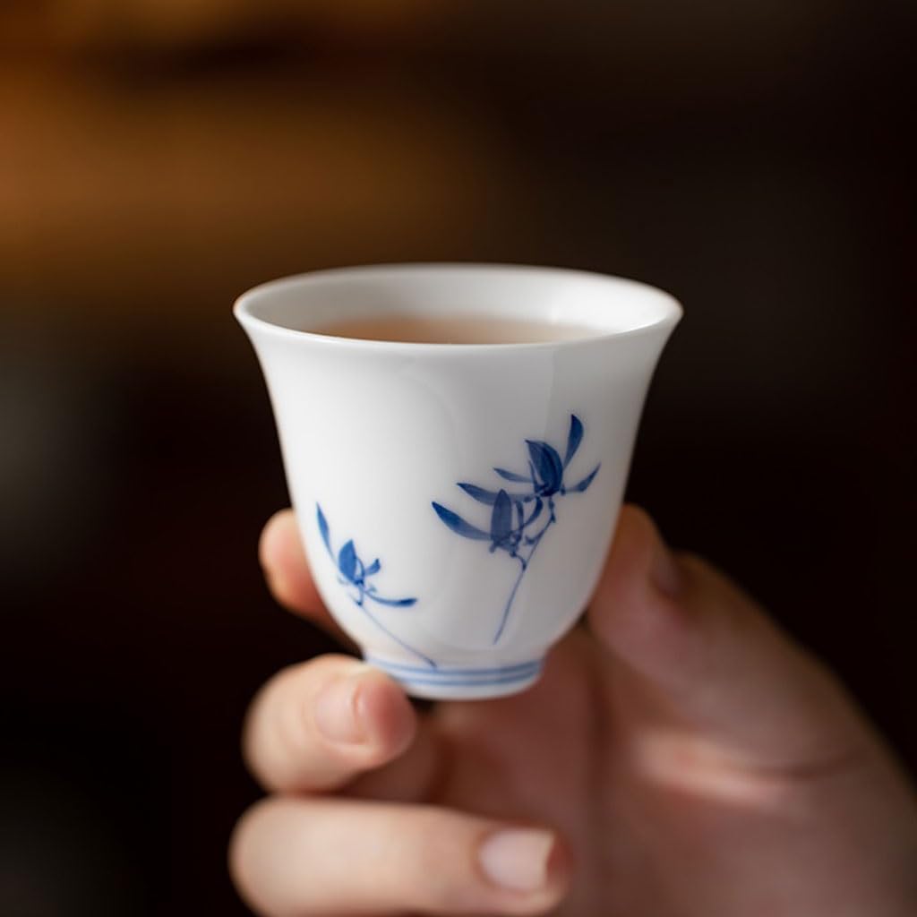Matcha Filiżanki Herbaciarnia Kung Fu Kubek do herbaty Ręcznie malowany Motyl Orchidea Ceramiczna filiżanka do herbaty Parzenie herbaty Domowy kubek do herbaty Zestaw do herbaty Kubek do
