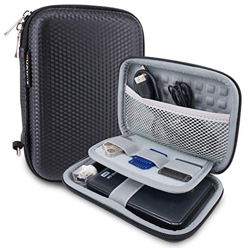 Wolven Universial Portable Waterproof Shockproof Electronic Accessories Organizer Holder/USB Flash Drive Case Bag, Black EVA