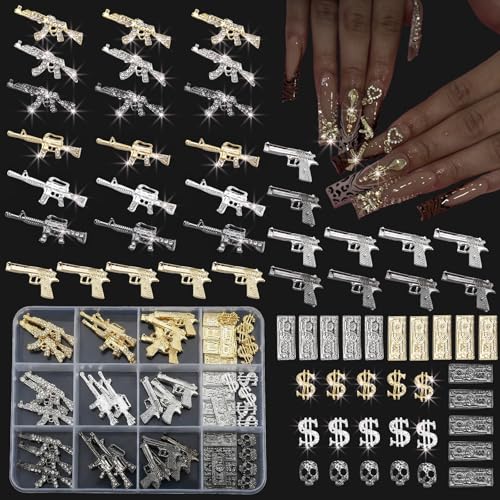 ZUMILLMN 63Pcs 3D Nail Charms