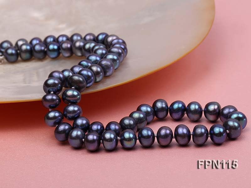 Collier perles d'eau douce violettes 8-9 mm le cadeau d'anniversaire idéal - 5