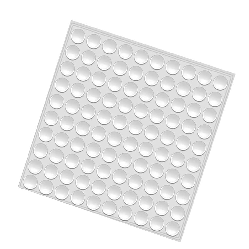 HASTHIP® Round Adhesive Silicone Bumper Door Cabinet Drawer Safety Stopper Mute Buffer (3x8 mm, Clear) -Set of 100 Pieces, 1 Sheet