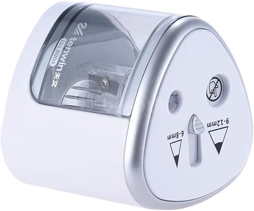 SEIWEI Sacapuntas eléctrico automático para lápices de colores de 0.236 a 0.315 pulgadas, 0.315 a 0.472 pulgadas, diseño de doble agujero, para