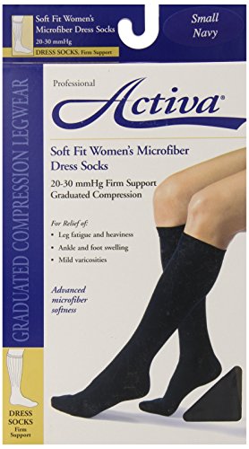 Image of Activa 20-30 mmHg Soft Fit Knee High Socks, Navy, Small