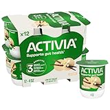 Activia Vanilla Probiotic Yogurt, Delicious Low Fat Yogurt Cups to Help Support Gut Health, 4 oz, 12 Count