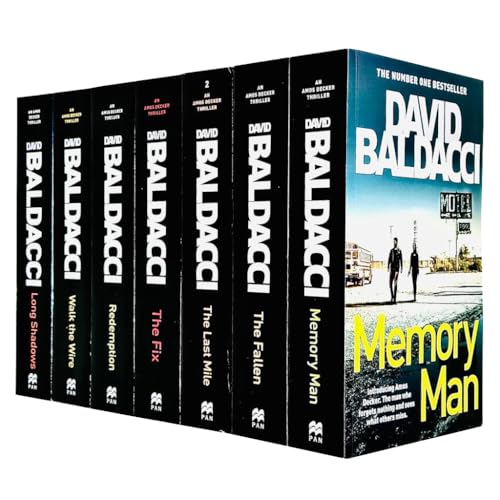 Amos Decker Series Books 1 - 7 Collection Set by David Baldacci (Memory Man, The Last Mile, The Fix, The Fallen, Redemption, Walk The Wire, Long Shadows)