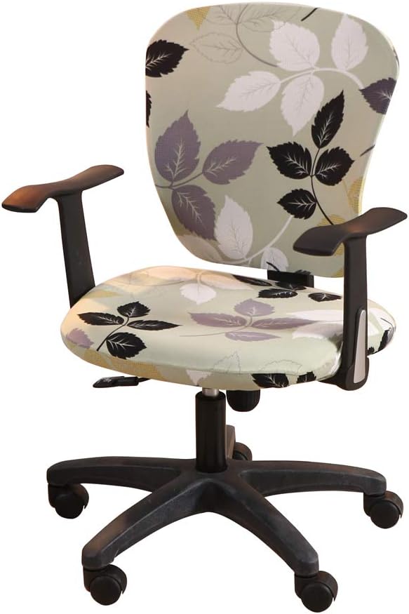 Jinzio Computer Office Chair Cover - Split Protective & Stretchable Cloth Polyester Universal Desk Task Chair Chair Covers Stretch Rotating Chair Slipcover, Grass Green