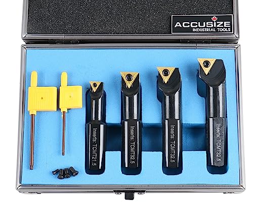 Barres d'alésage indexables 1,9 cm avec inserts carbure tungstène et vis Accusize EJ99-2180 - 3