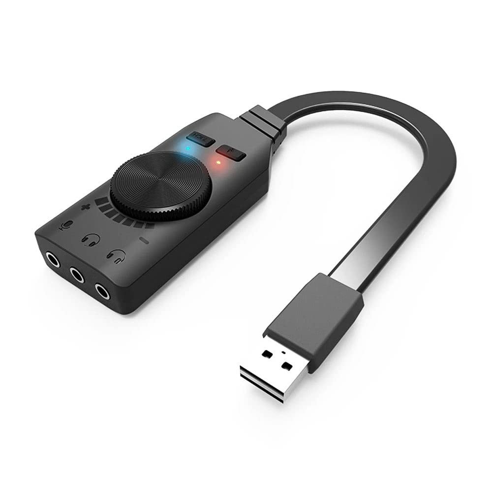 Adattatore convertitore scheda audio a 7.1 canali Volume esterno regolabile per cuffie da gioco
