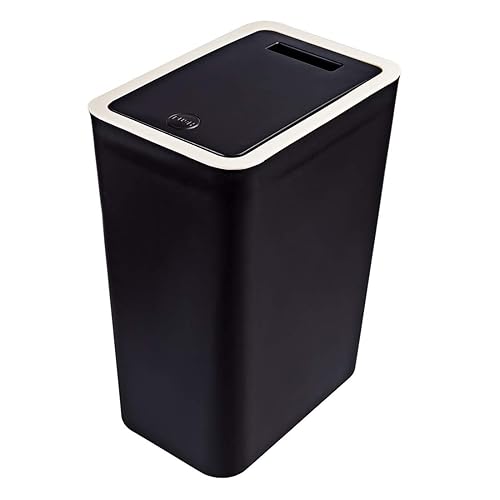 Miniatura 1 de ZELKON Trash Can Bedroom 8L Pressing Type Trash Can Garbage Can with Lid for Home Bedroom Bedroom Kitchen Garbage Waste Bin- Black