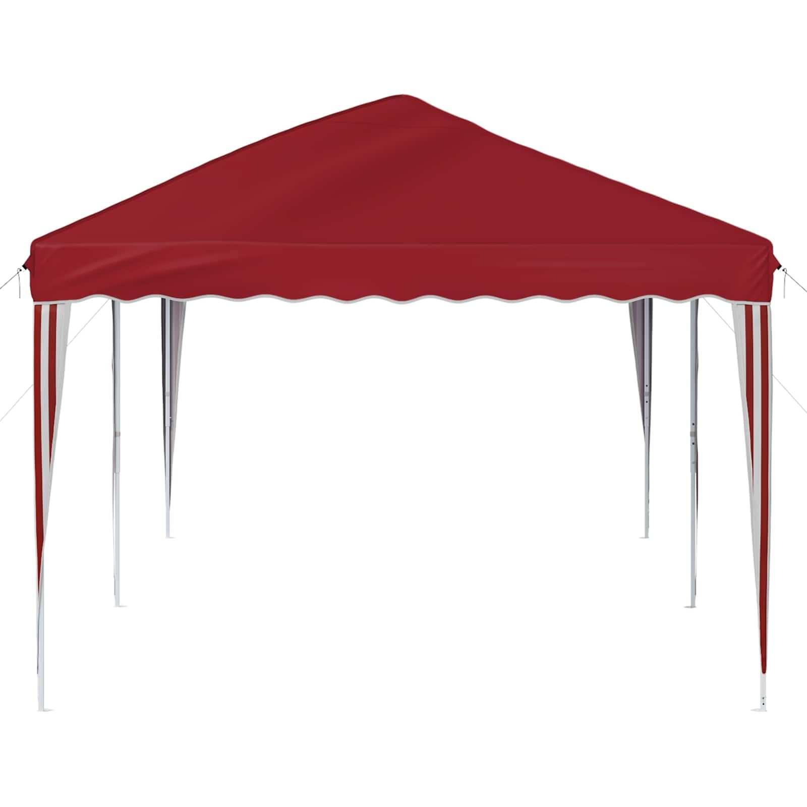 Namiot imprezowy Pop-up 575 x 290 x 245 cm bordowy pawilon Oxford 210D z malowaną proszkowo stalową ramą, 3-stopniowa regulacja wysokości, do ogrodu, na wesele, festiwal